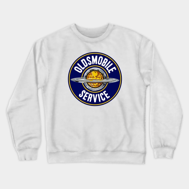 Oldsmobile Service vintage sign reproduction Crewneck Sweatshirt by Hit the Road Designs